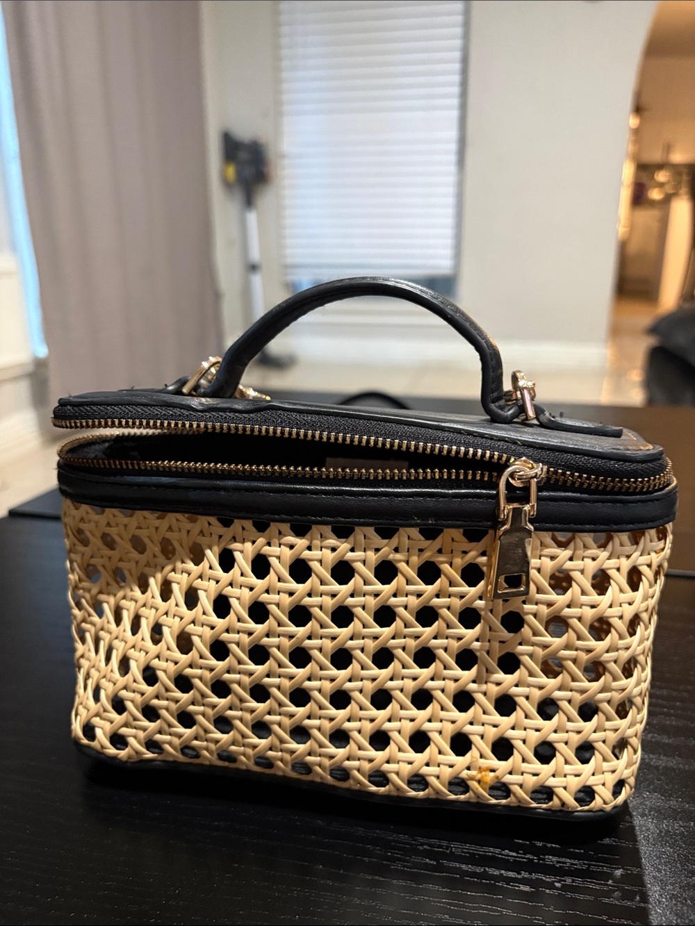 a new day Black Trim Woven Crossbody Bag